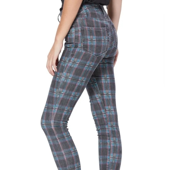 Paige Hoxton Plaid High Waist Ankle Skinny Jeans - Picture 3 of 11